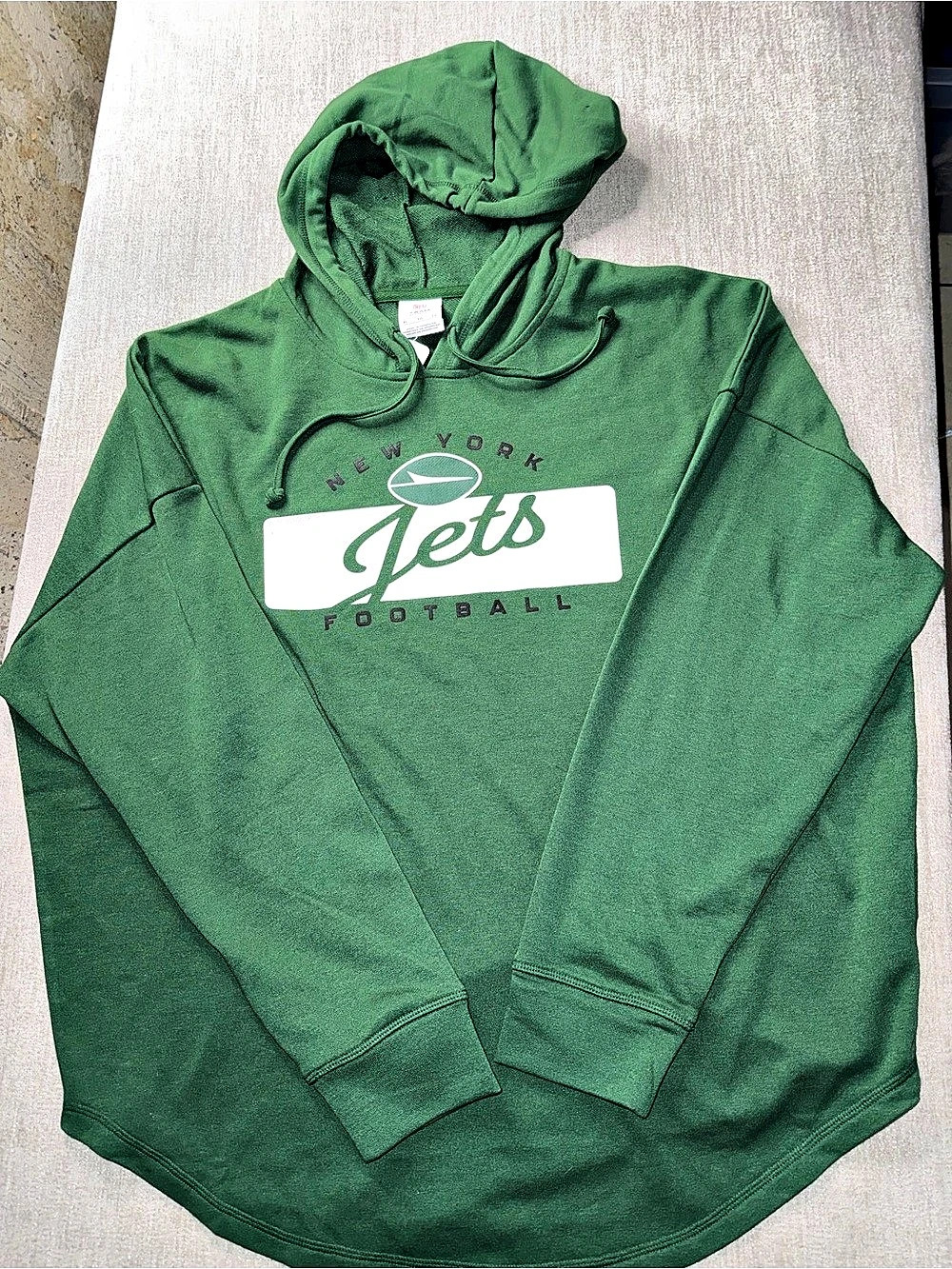Women's NFL New York Jets Script Crop Hoodie Green & White Size XL & XX-Large